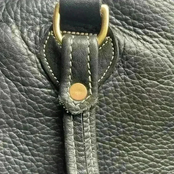 TANNERS CREEK LEATHER DESIGNS Black And Brown Purse Genuine Soft Pebbled Leather - Picture 7 of 14